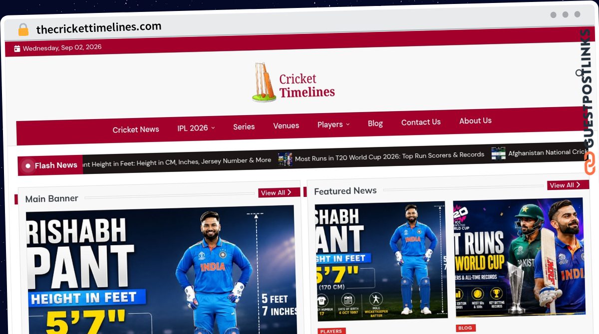 Publish Guest Post on thecrickettimelines.com