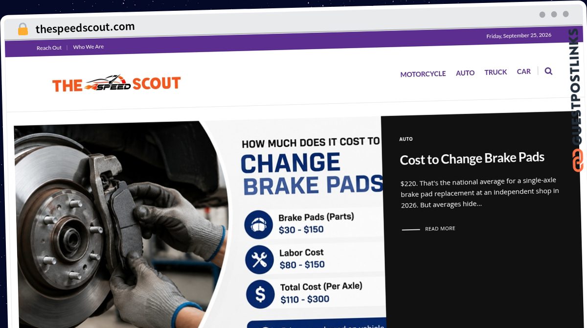 Publish Guest Post on thespeedscout.com