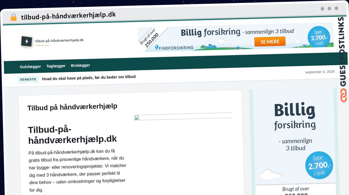 Publish Guest Post on tilbud-på-håndværkerhjælp.dk