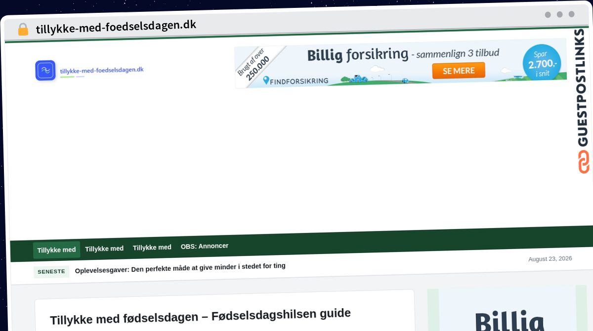 Publish Guest Post on tillykke-med-foedselsdagen.dk