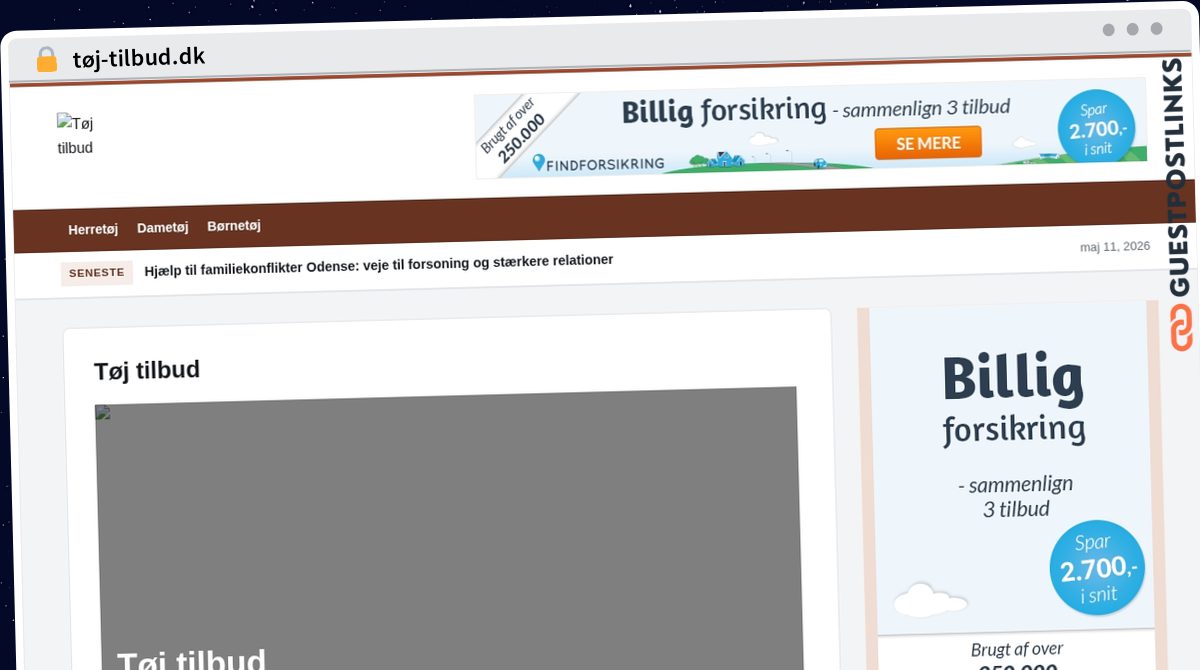 Publish Guest Post on tøj-tilbud.dk