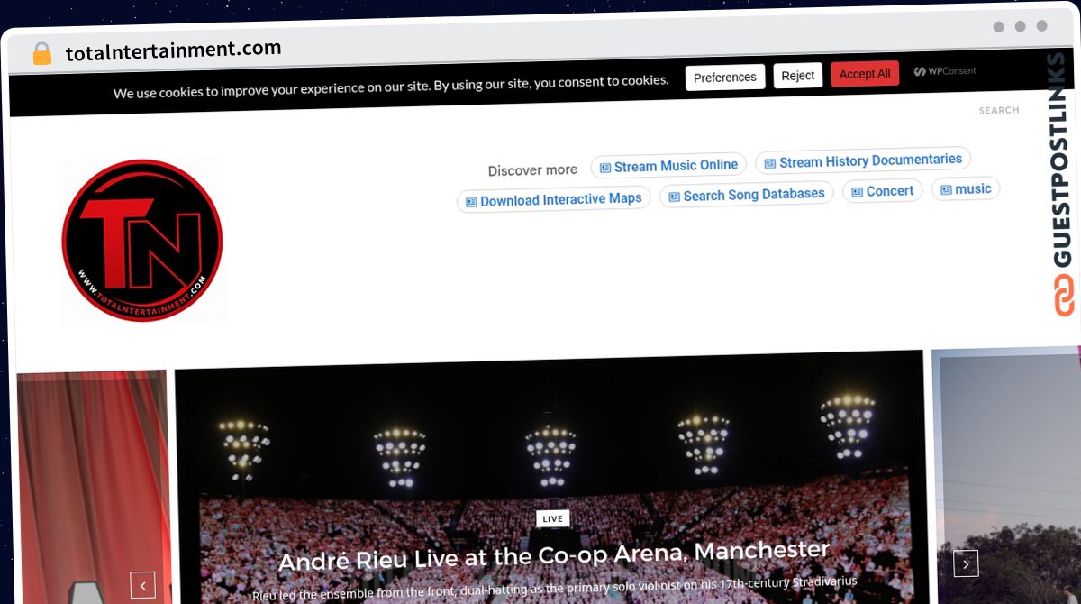 Publish Guest Post on totalntertainment.com