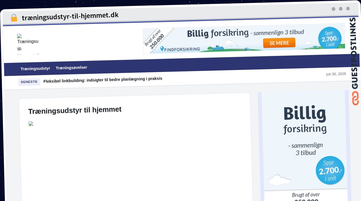 Publish Guest Post on træningsudstyr-til-hjemmet.dk