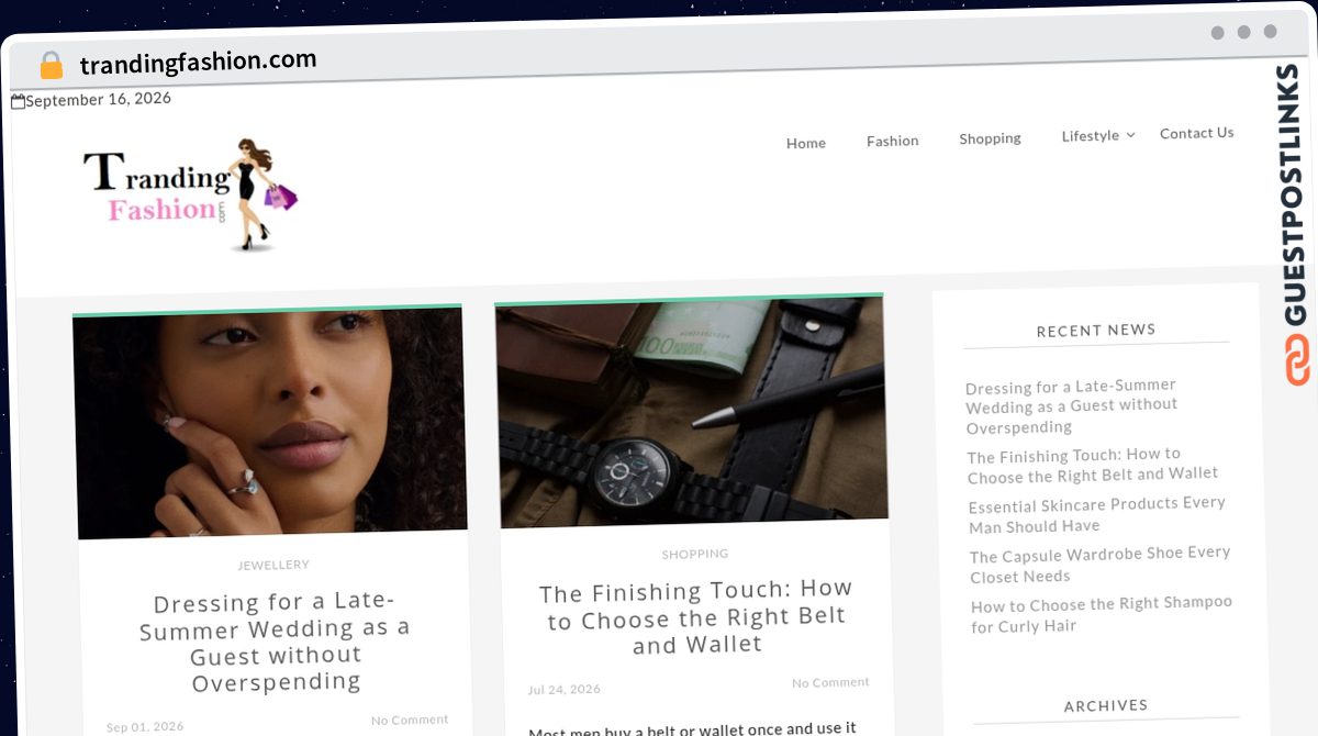 Publish Guest Post on trandingfashion.com