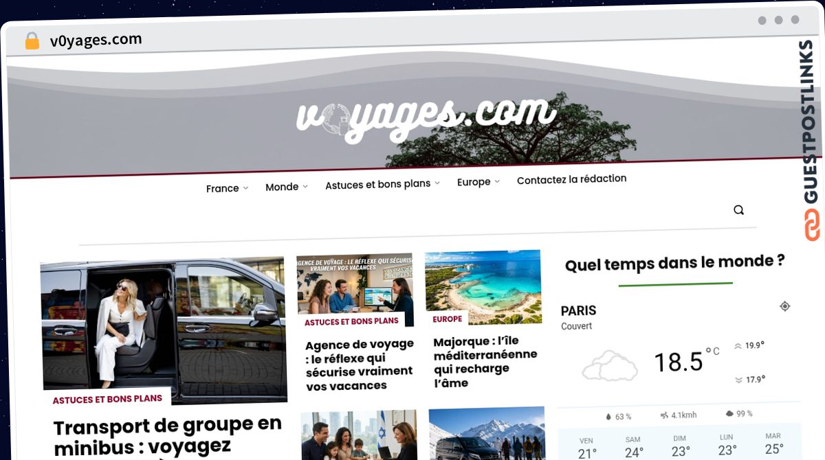 Publish Guest Post on v0yages.com
