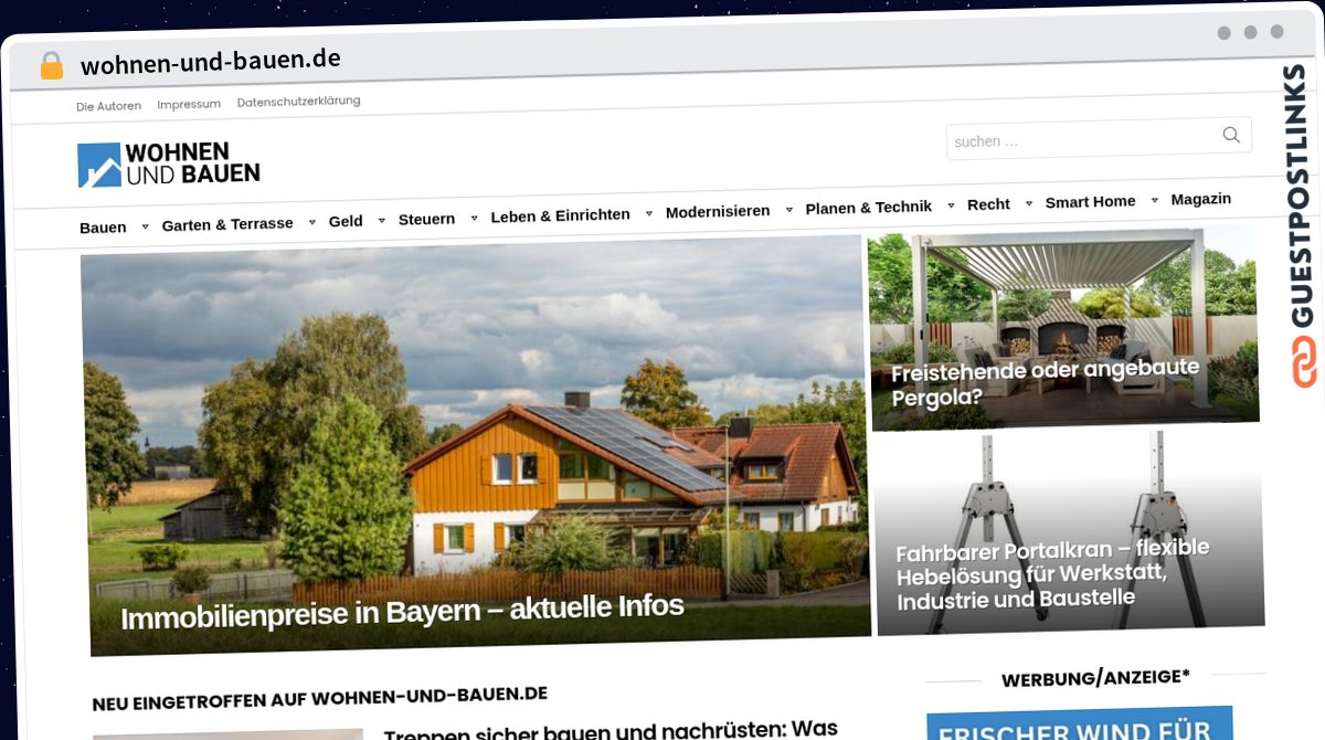 Publish Guest Post on wohnen-und-bauen.de