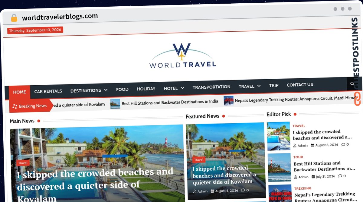 Publish Guest Post on worldtravelerblogs.com