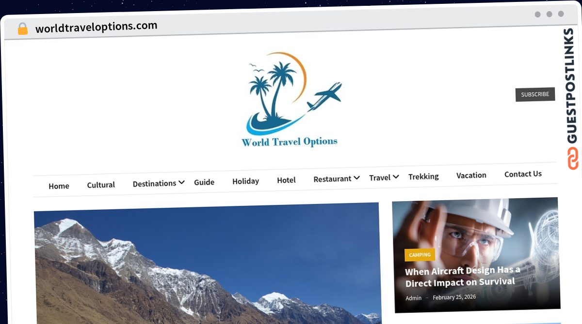 Publish Guest Post on worldtraveloptions.com