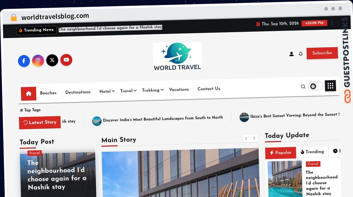 Publish Guest Post on worldtravelsblog.com