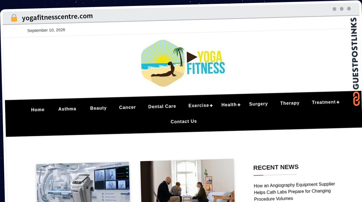 Publish Guest Post on yogafitnesscentre.com