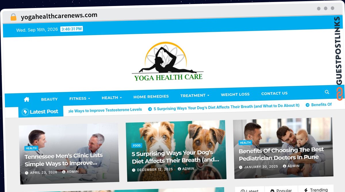 Publish Guest Post on yogahealthcarenews.com