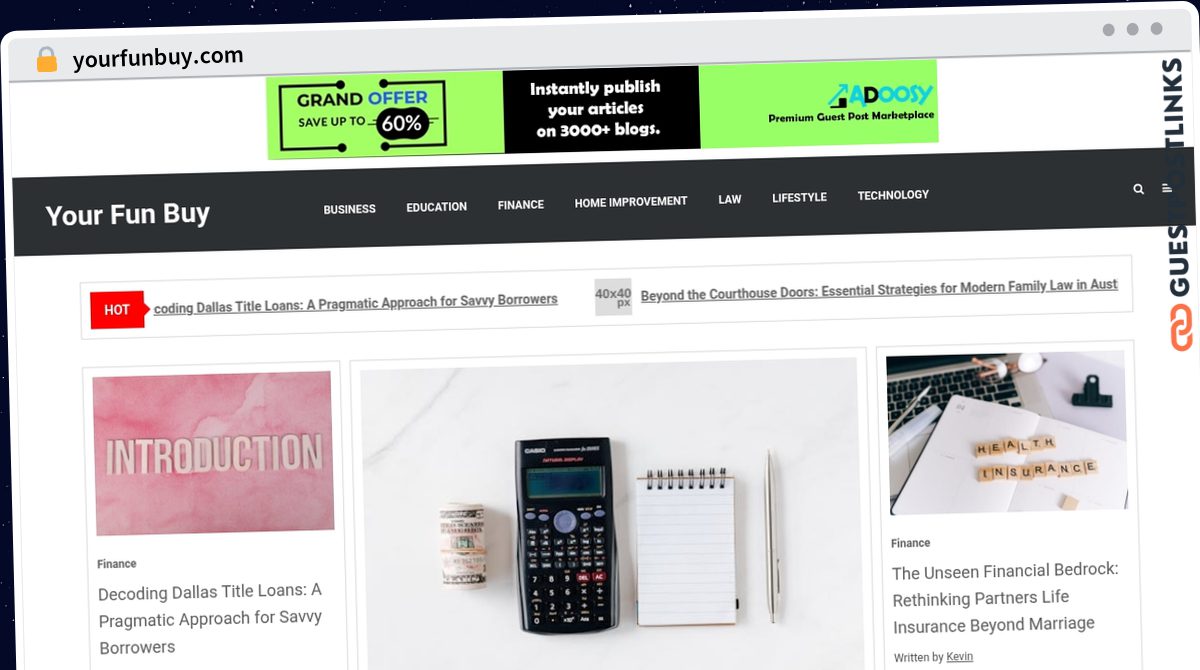 Publish Guest Post on yourfunbuy.com