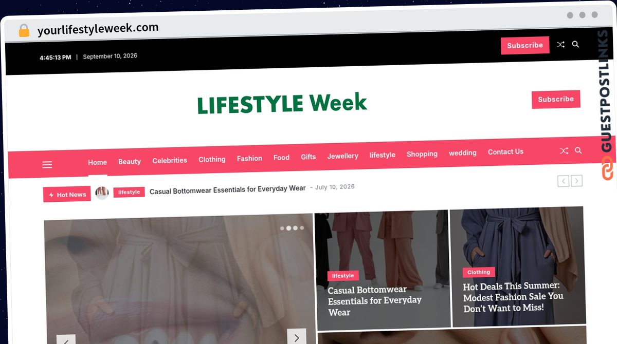 Publish Guest Post on yourlifestyleweek.com