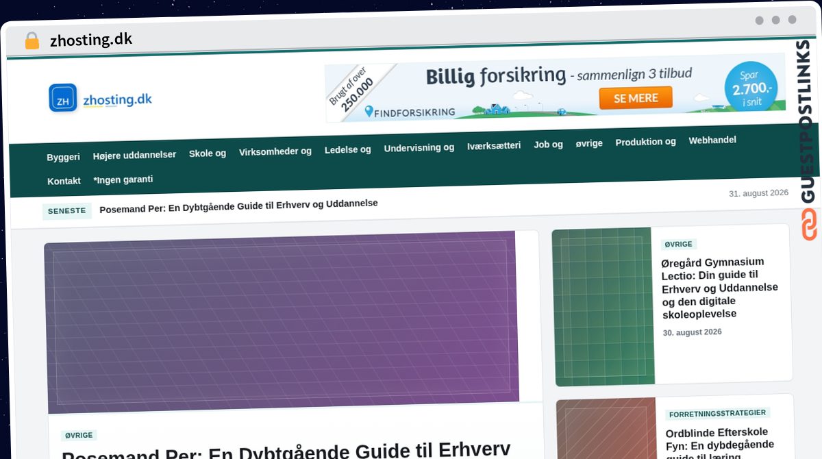 Publish Guest Post on zhosting.dk