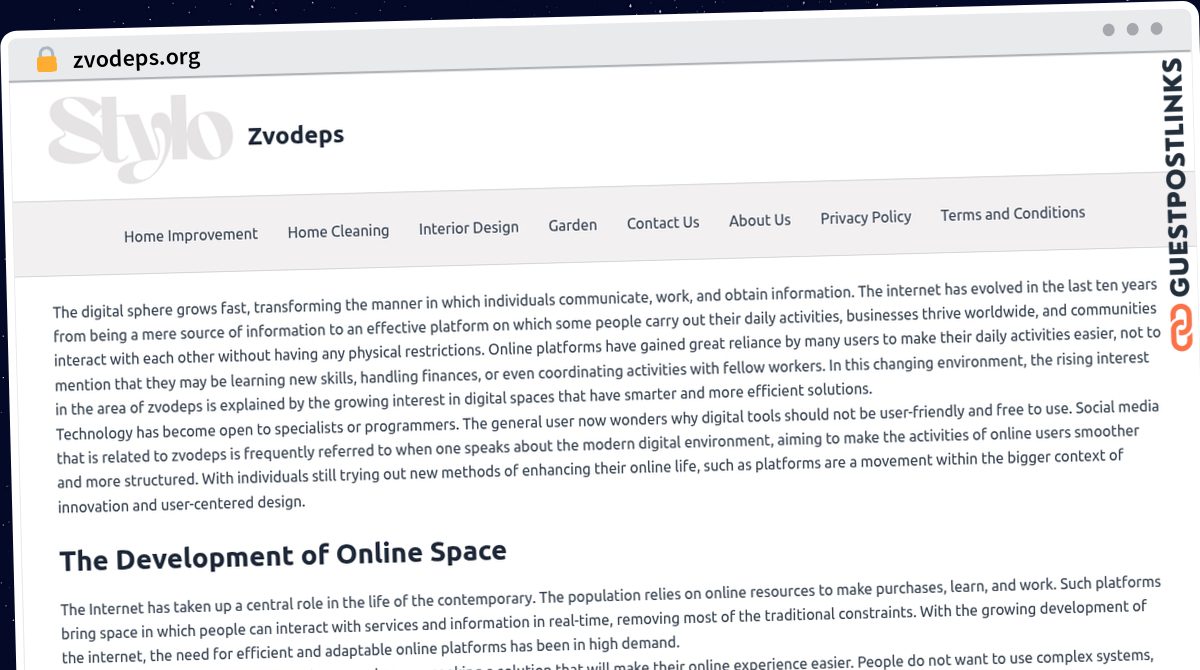Publish Guest Post on zvodeps.org