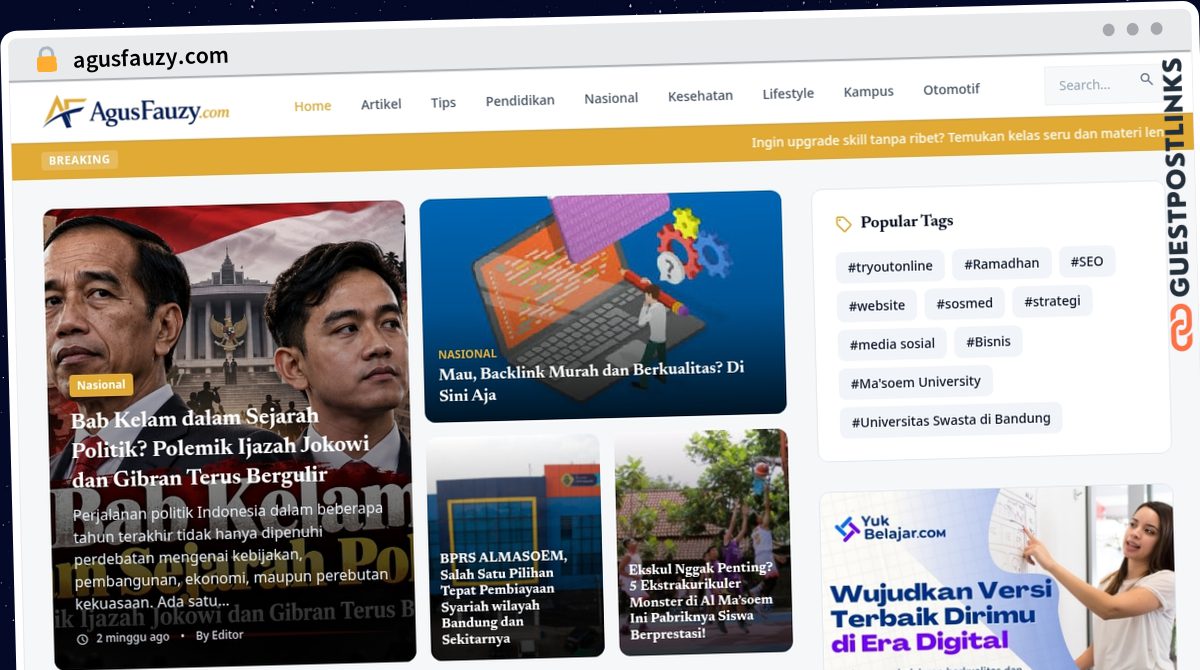 Publish Guest Post on agusfauzy.com