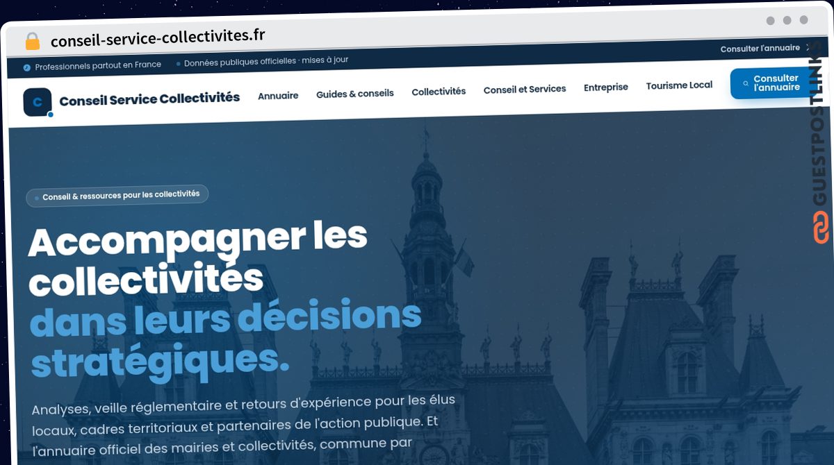 Publish Guest Post on conseil-service-collectivites.fr