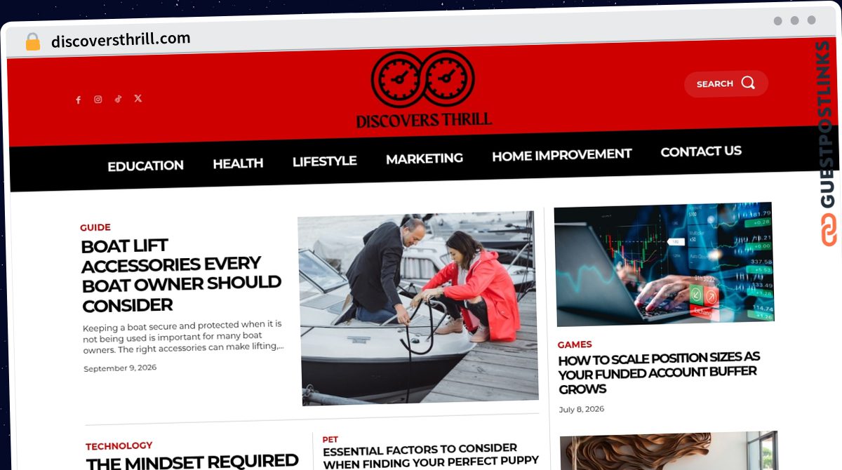 Publish Guest Post on discoversthrill.com