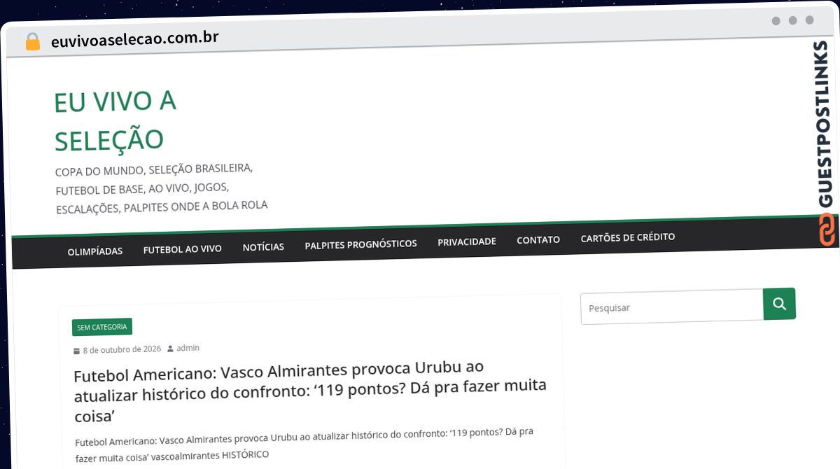 Publish Guest Post on euvivoaselecao.com.br