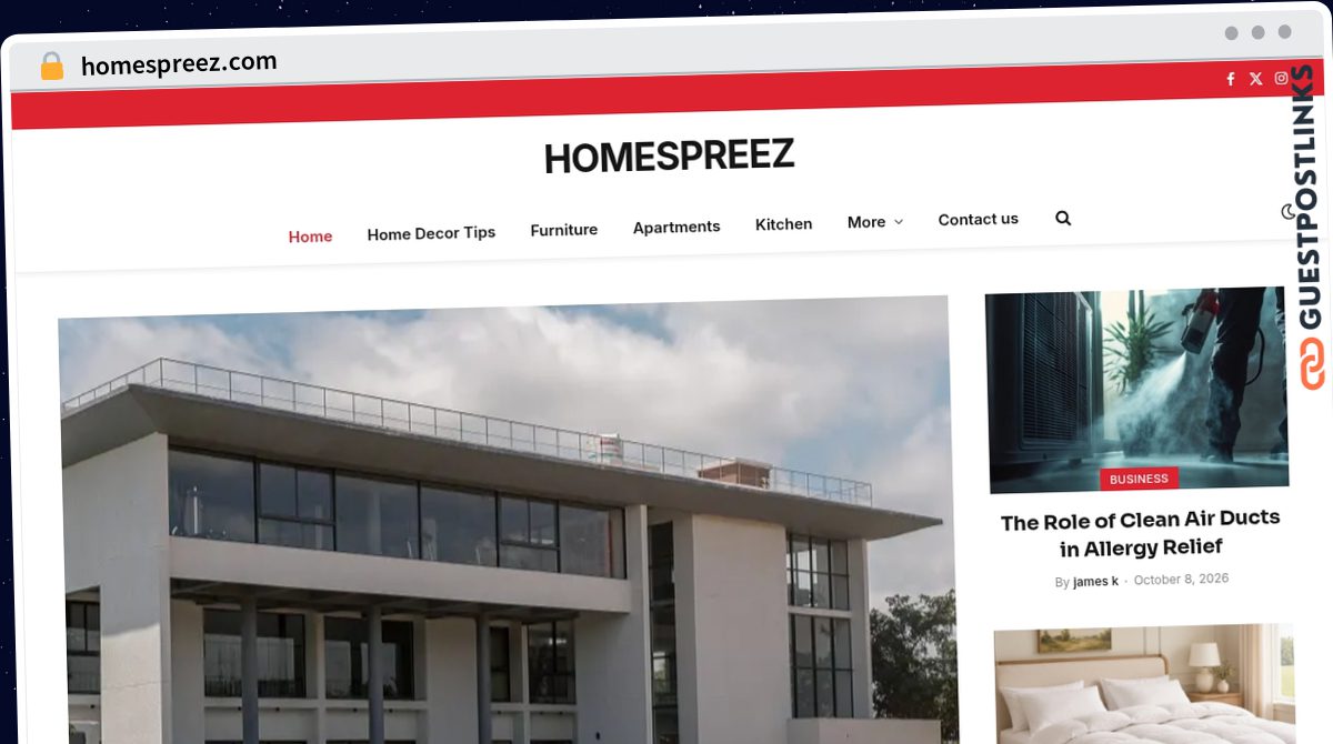 Publish Guest Post on homespreez.com