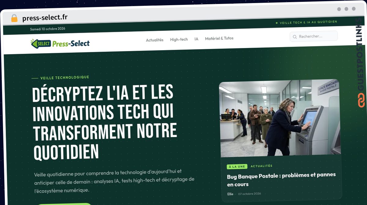 Publish Guest Post on press-select.fr