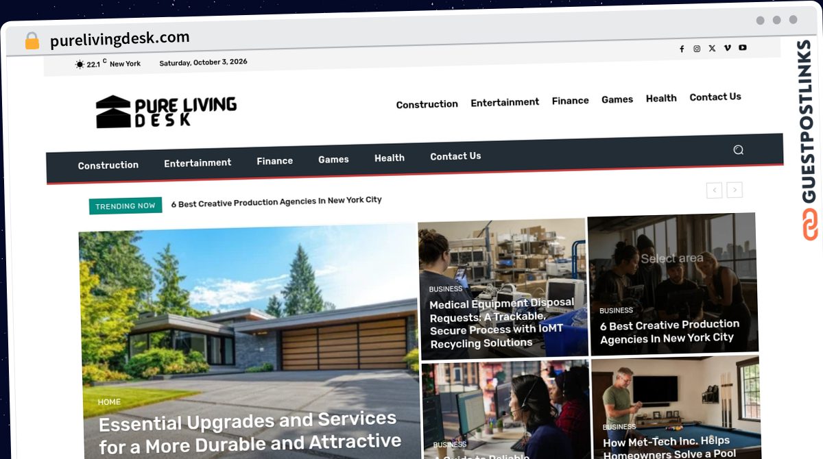 Publish Guest Post on purelivingdesk.com