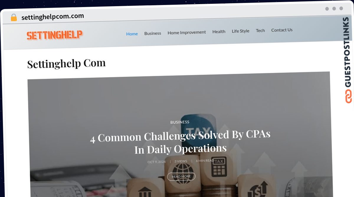 Publish Guest Post on settinghelpcom.com