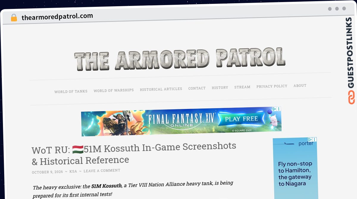 Publish Guest Post on thearmoredpatrol.com
