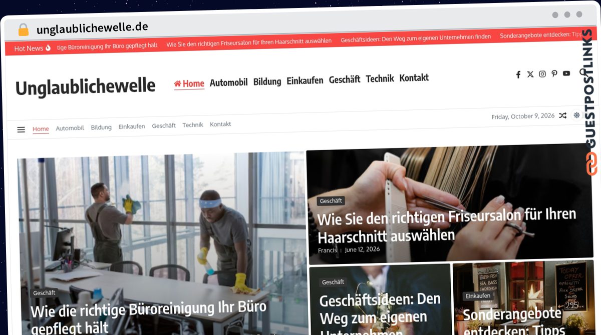 Publish Guest Post on unglaublichewelle.de